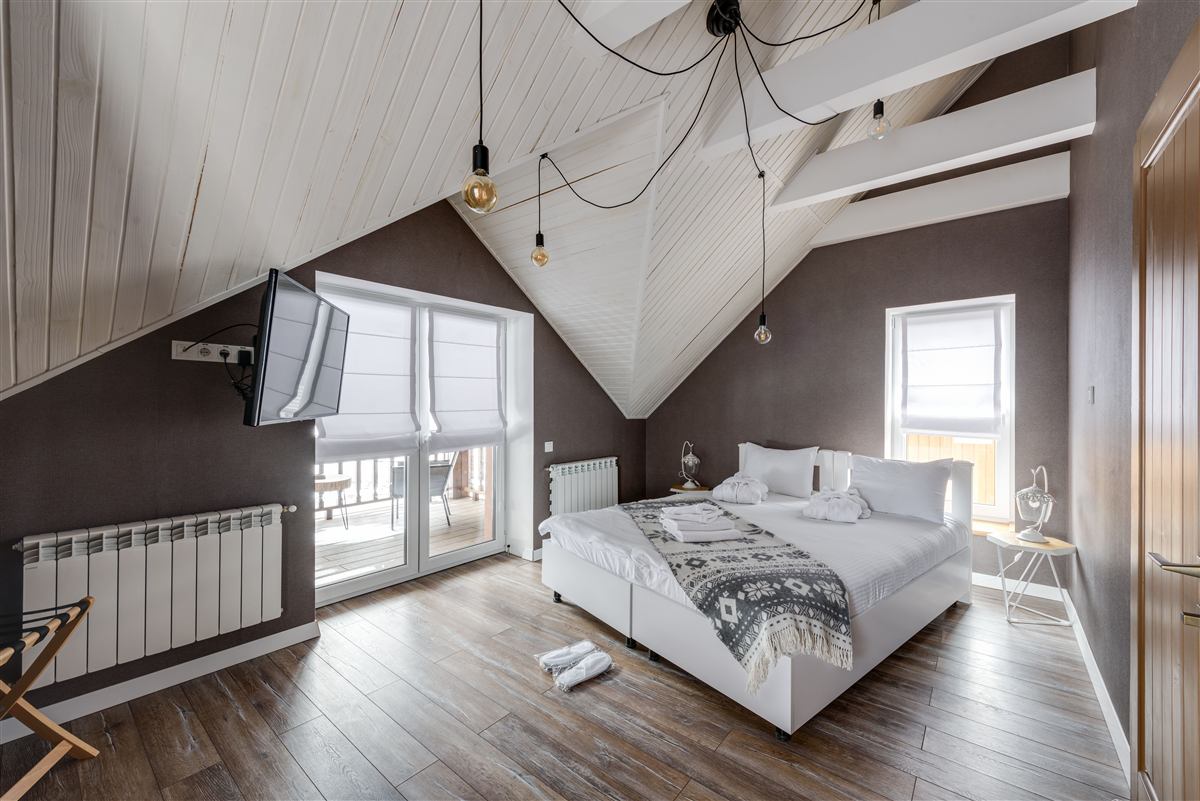 Guest bedroom in a short-term rental property